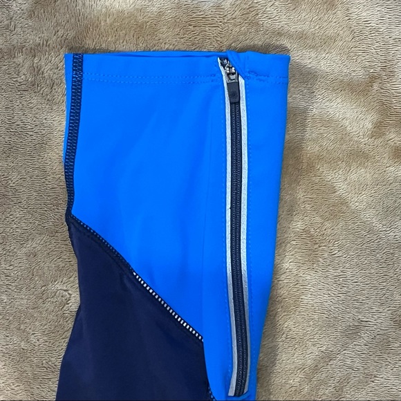 Blue Colorblock Athleta Leggings - Picture 5 of 6